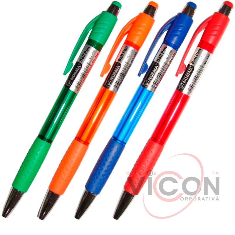Ручка шариковая автомат NORMA 336 пишет синим 0.7mm, CAROLINA