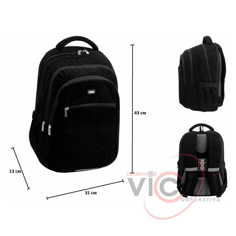 Ghiozdan ortopedic 16.5 Maxi negru (145-175cm)