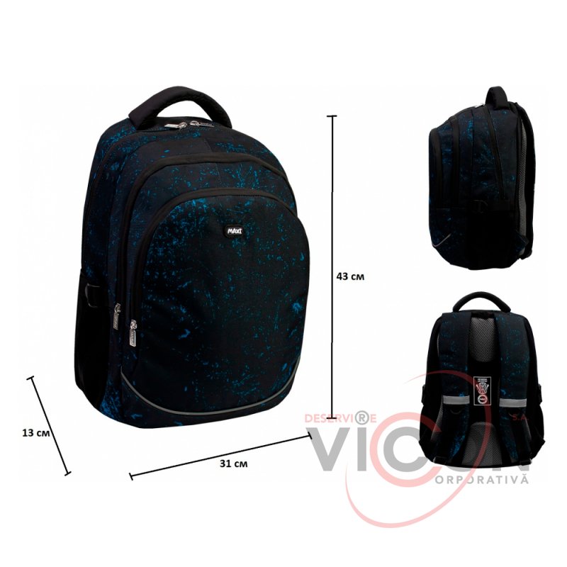 Ghiozdan ortopedic 16.5 Maxi negru (145-175cm)