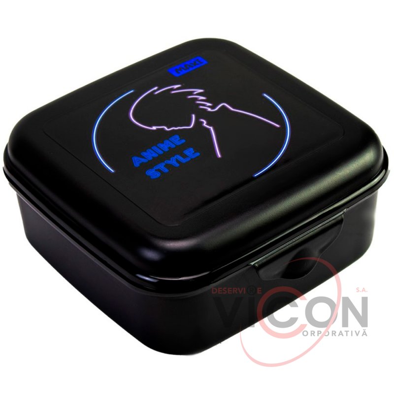 Cutie pentru prânz Maxi Food 850 ml, negru cu desen anime