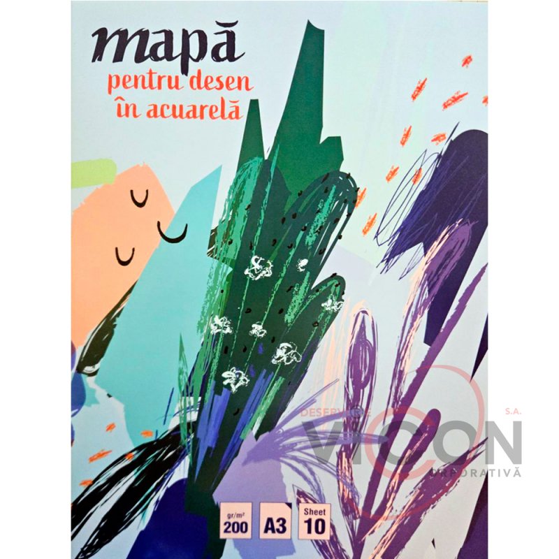 Бумага для рисования акварелью А3, 10 листов, 200 г/м2