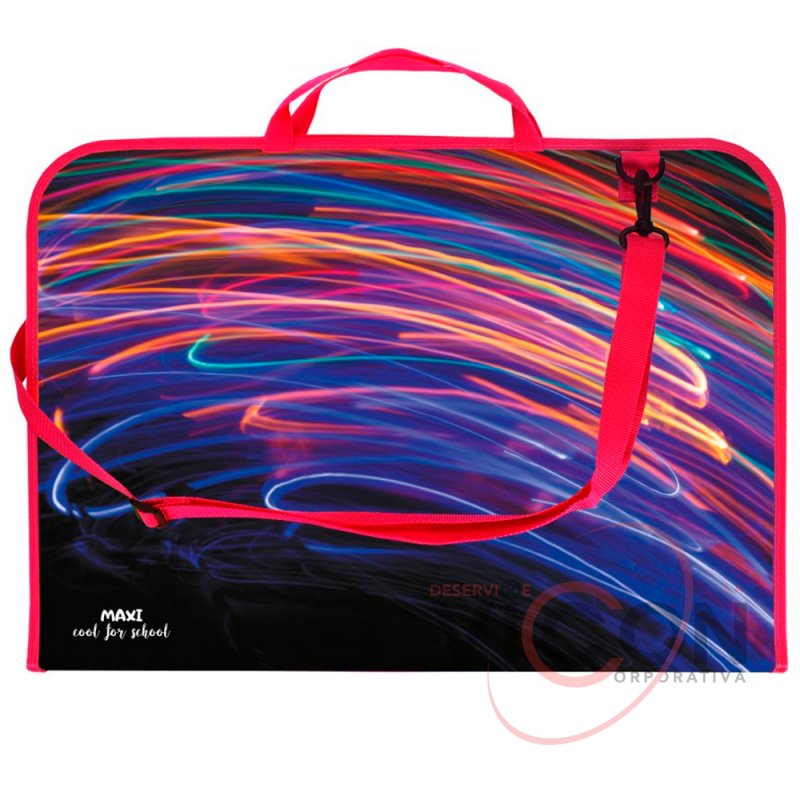 Geanta din plastic, A3, cu fermoar. MAXI