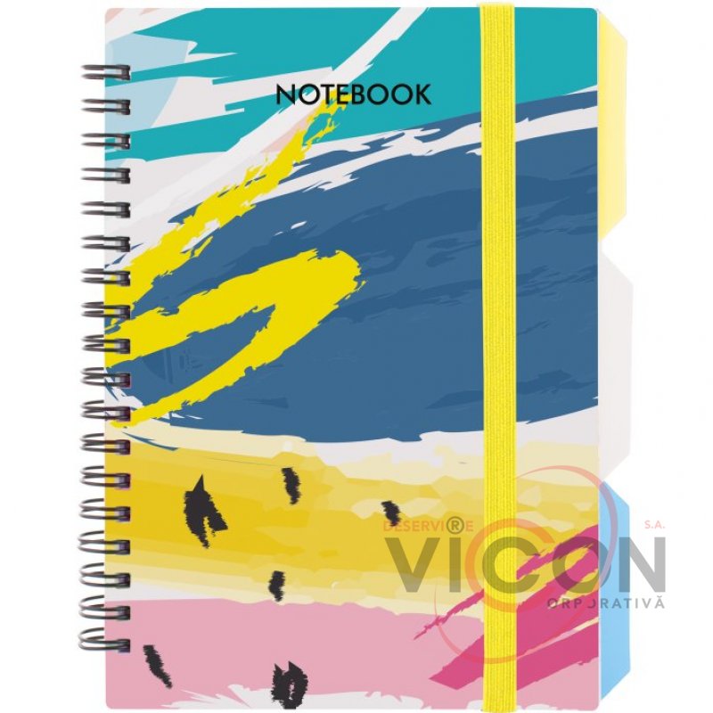 Блокнот *DESIGN 27*, B6, пластиковая обложка, спираль, с разделителями, 100 листов, клетка