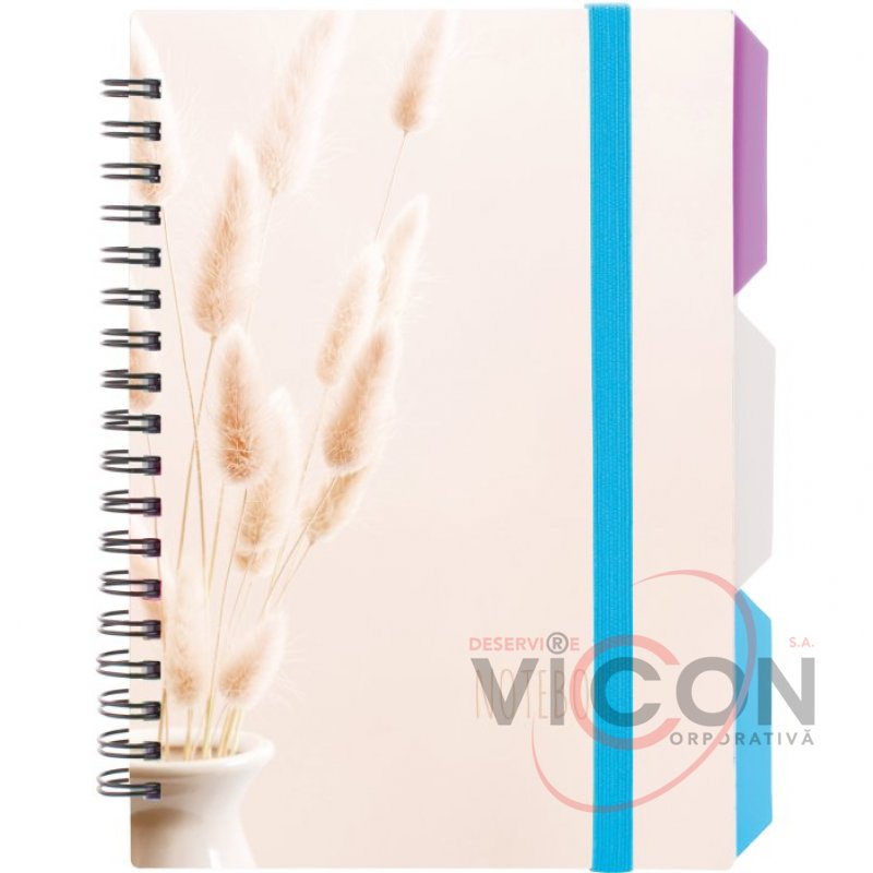 Блокнот *DESIGN 32*, B6, пластиковая обложка, спираль, с разделителями, 100 листов, клетка