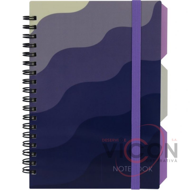 Блокнот *DESIGN 34*, B6, пластиковая обложка, спираль, с разделителями, 100 листов, клетка