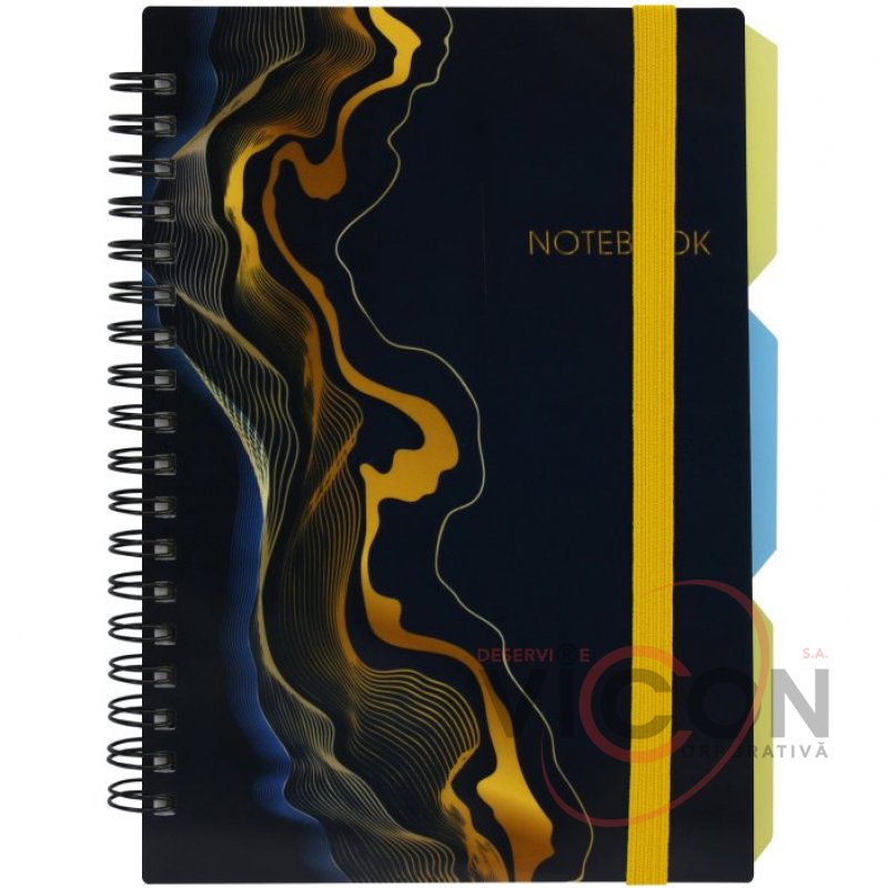 Блокнот *DESIGN 41*, B6, пластиковая обложка, спираль, с разделителями, 100 листов, клетка