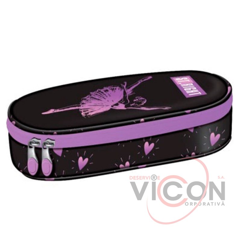 Жёсткий пенал St.Right с внутренним клапаном коллекция Ballerina PC01 23x9 5x6 см.