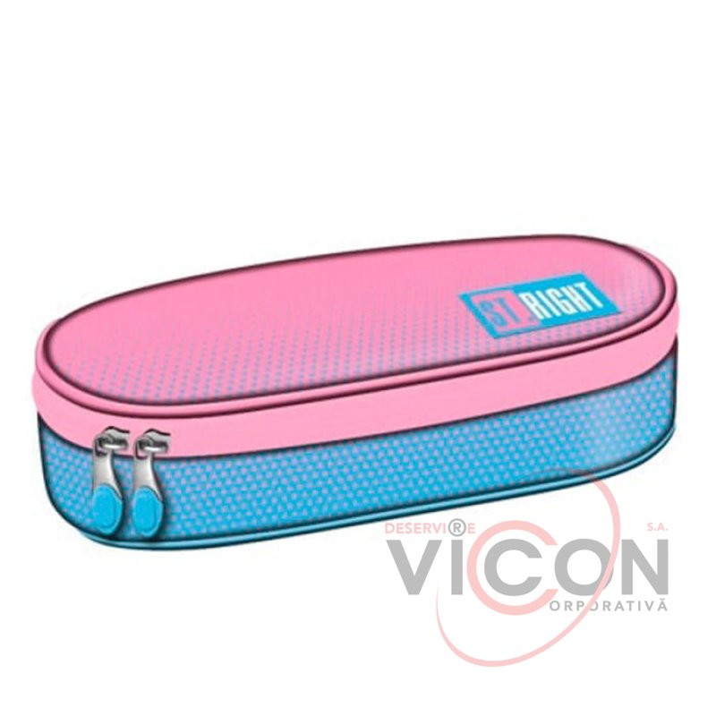 Жёсткий пенал St.Right с внутренним клапаном коллекция – Pink Blue Gradient модель PC01 размер 23x9 5x6 см.