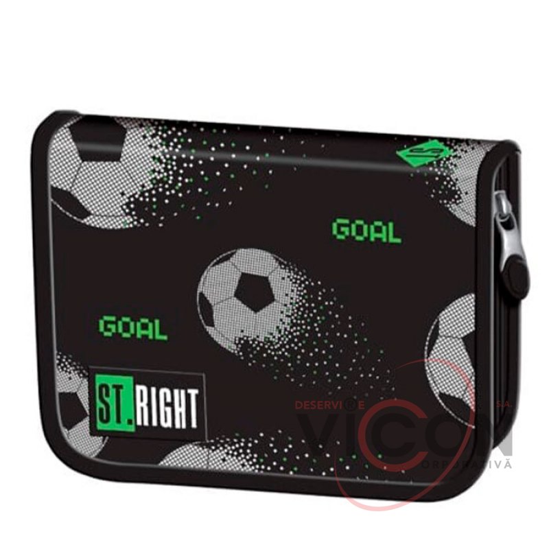 Пенал St.Right с одной молнией и двумя откидными секциями без наполнения модель Pixel Balls PC03 20.5x14x3.5 см