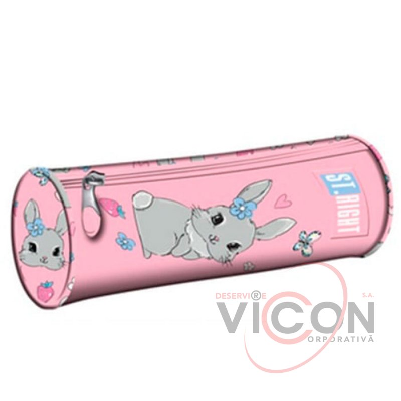 Пенал-бутер St.Right коллекция Cute Rabbit PU01 размер 21x7.5 см
