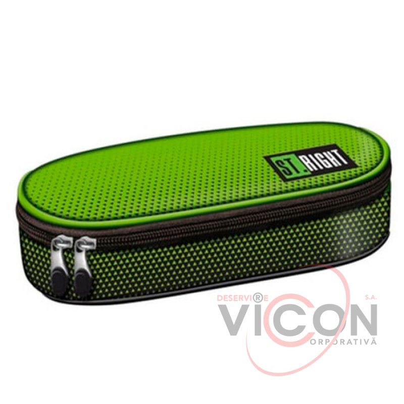 Жёсткий пенал St.Right с внутренним клапаном коллекция – Green Gradient модель PC01 размер 23x9 5x6 см.