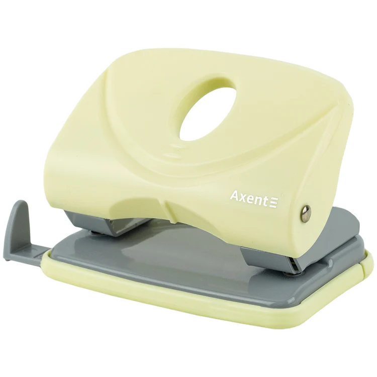 Axent Welle-2 3820-02-A perforator de hârtie, plastic, 20 foi, galben pastelat