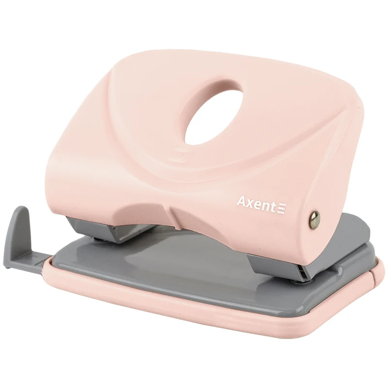 Axent Welle-2 perforator de hârtie, plastic, 20 foi, roz pastelat