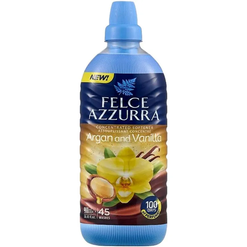 Концентрированный кондиционер для белья Felce Azzurra с аргановым маслом и ванилью, 45 стирок, 900 мл.