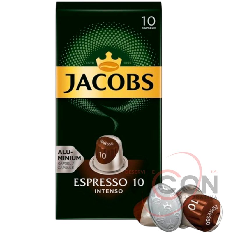Капсулы для эспрессо с интенсивным вкусом Jacobs Espresso Intenso  №10, 10 капсул