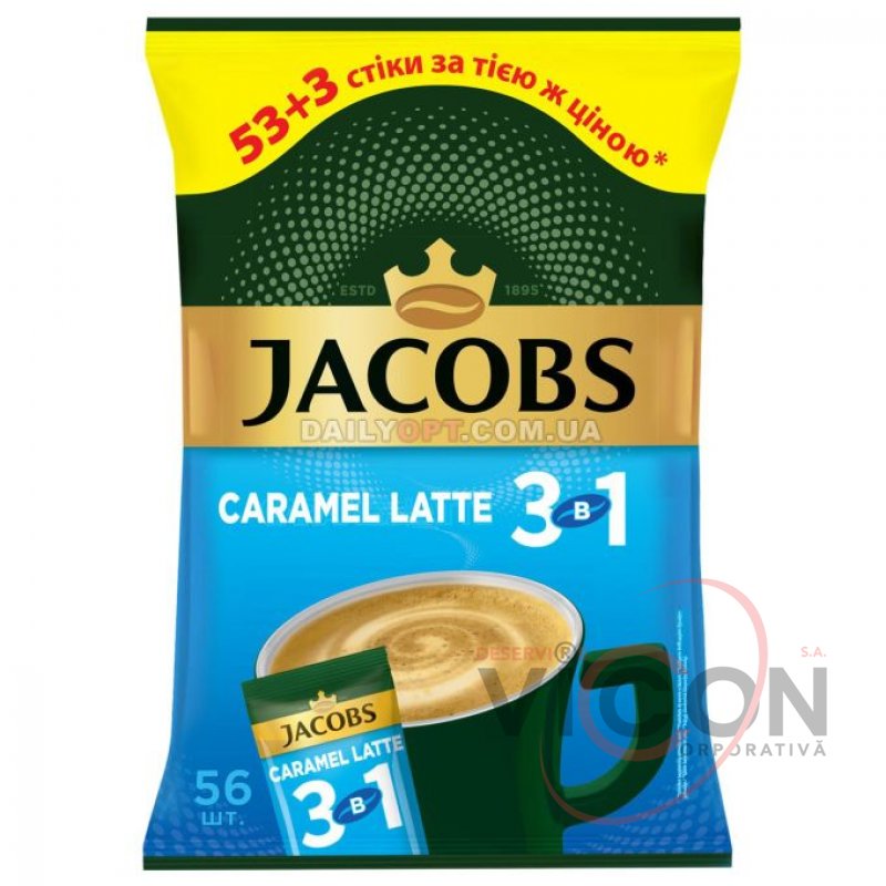 Кофе Jacobs Caramel Latte 3-в-1 (56 стиков)