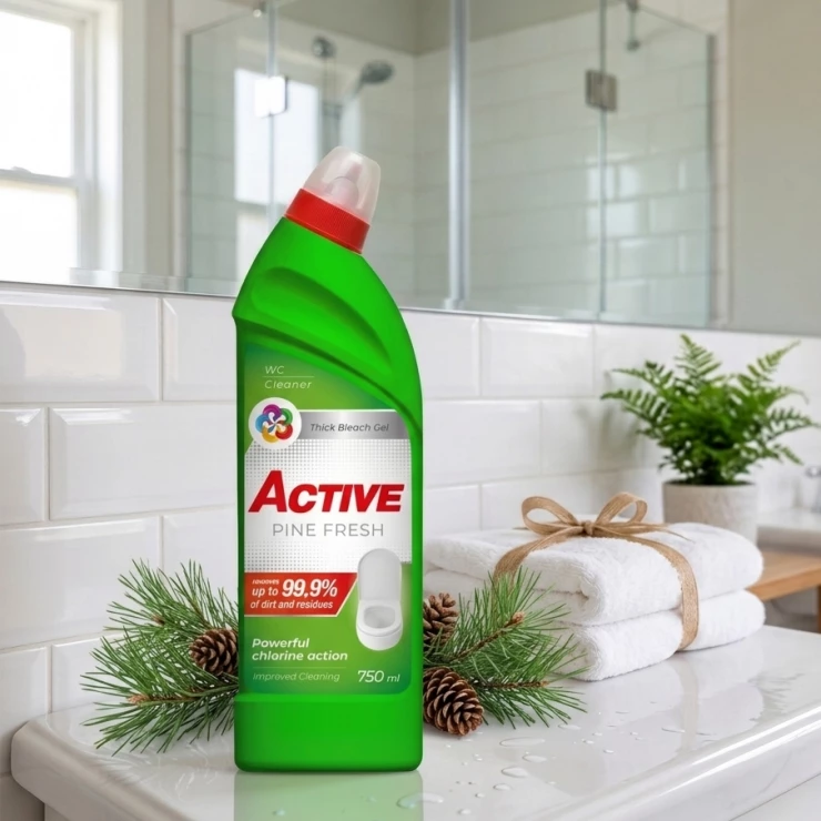 Soluție pentru curațare WC Active Pine Fresh, 750 ml