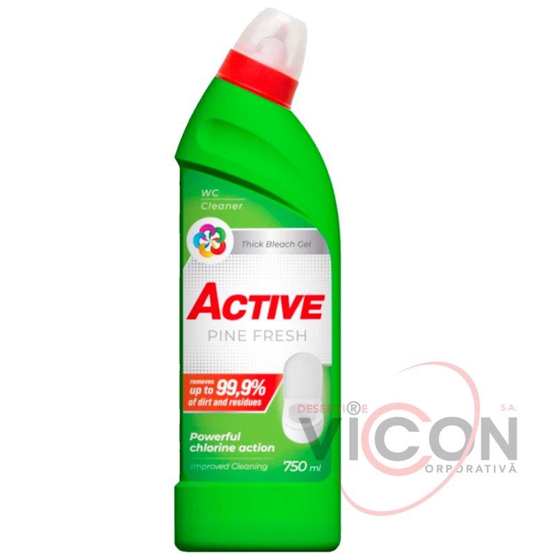 Soluție pentru curațare WC Active Pine Fresh, 750 ml