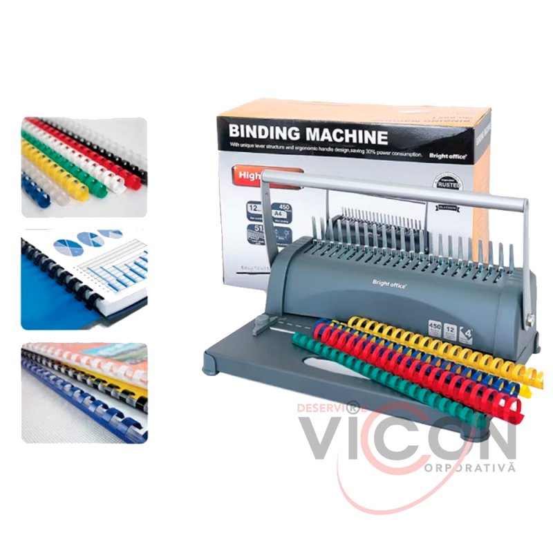Aparat de indosariat, A4, Bright Office, 450 foi, perforare 12 foi, (ML63-9)