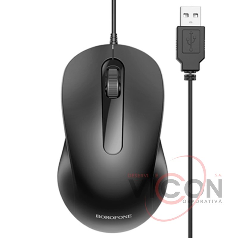Мышь проводная оптическая Borofone BG4 1000 DPI Черная