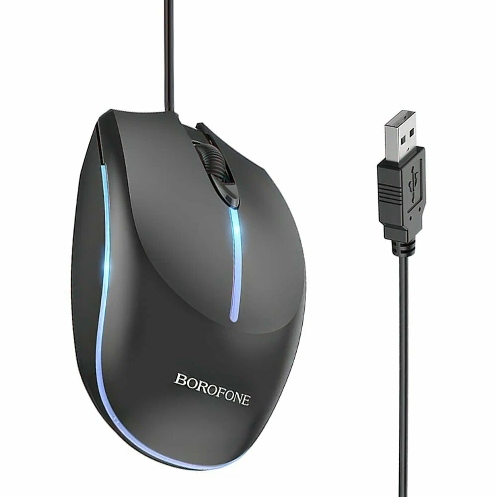 Мышь игровая BOROFONE BG10 Soaring проводная, LED (черная) (ML64-12) 