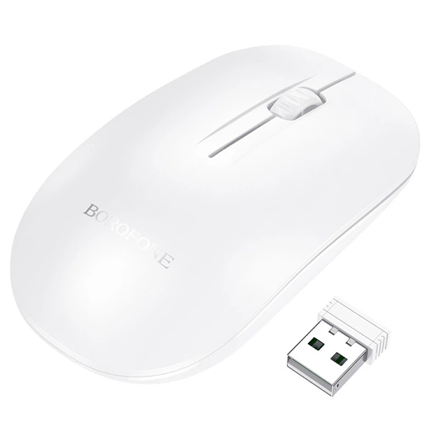 Беспроводная оптическая светодиодная мышь Borofone BG14 Planet 2.4G Белая