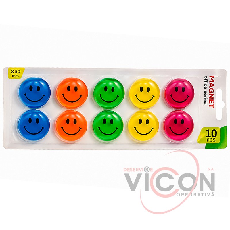 Набор магнитов (30 мм, 10 шт.) Smiley ML84-6