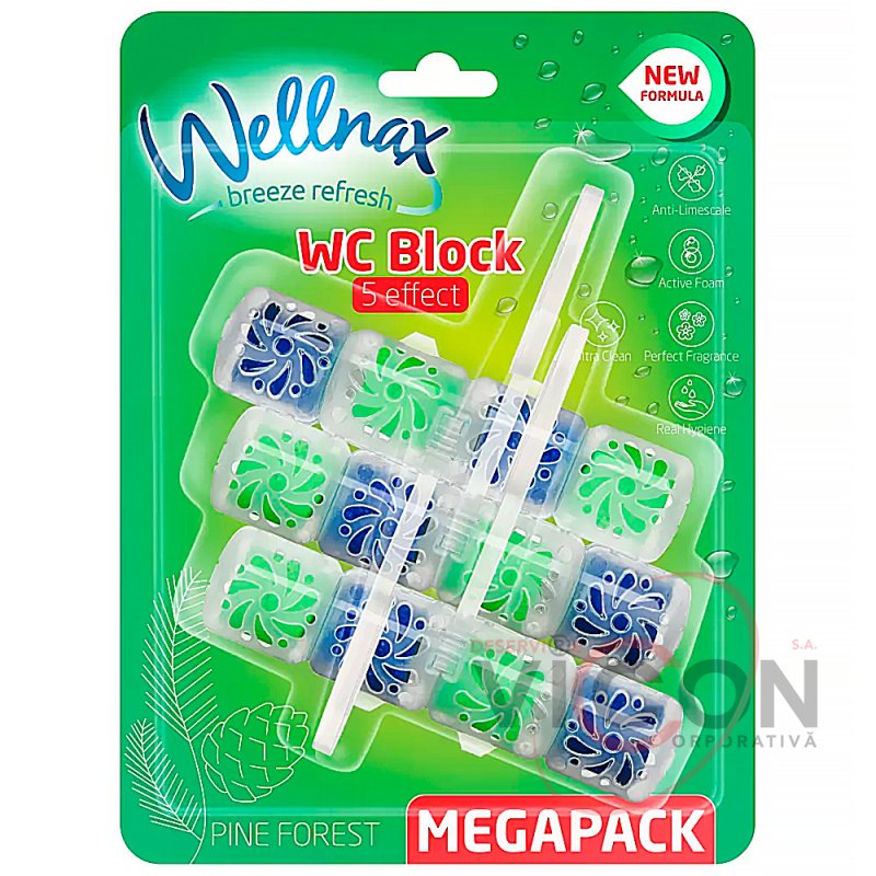 Odorizant pentru WC Wellnax  Pine Forest 3x50g
