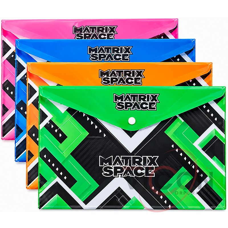 Папка на кнопке формата А4, дизайн Matrix Space – ML102-3