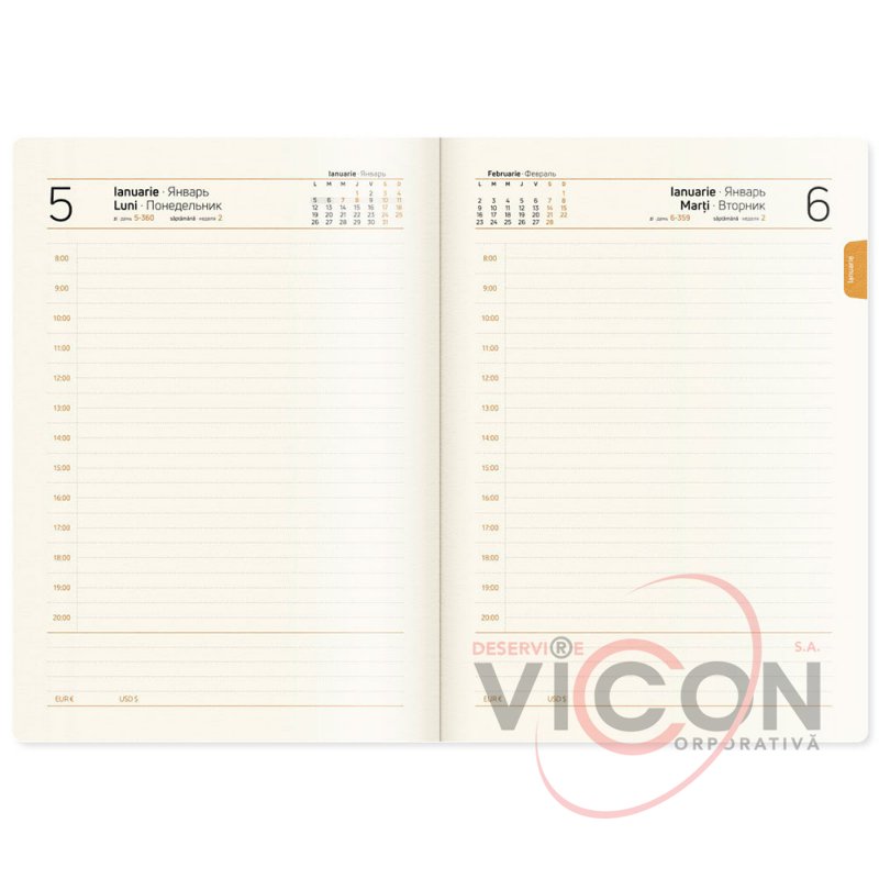 Agendă A5 datată zilnic, 2027, A5, turcoaz 