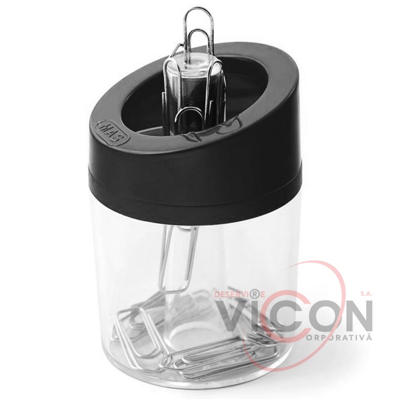 Suport magnetic pentru agrafe(clame), plastic, MAS-802, neagră