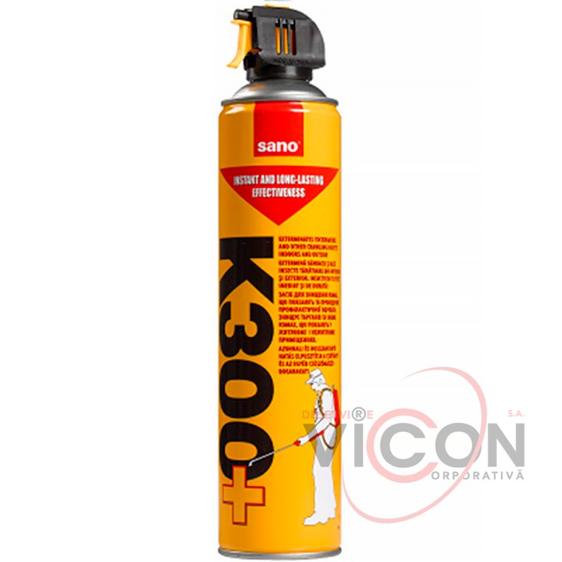 Spray insecticid cu aerosol Sano K300+ împotriva insectelor târâtoare, 630 ml