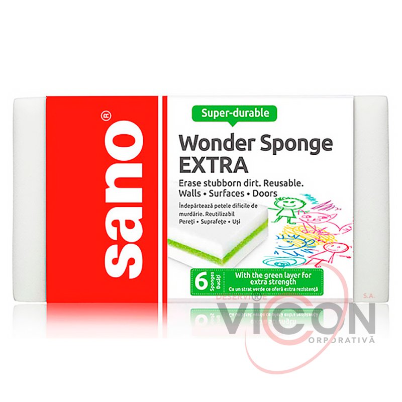 Чудо-губка для уборки (6 шт) SANO MAGIC SPONGE EXTRA