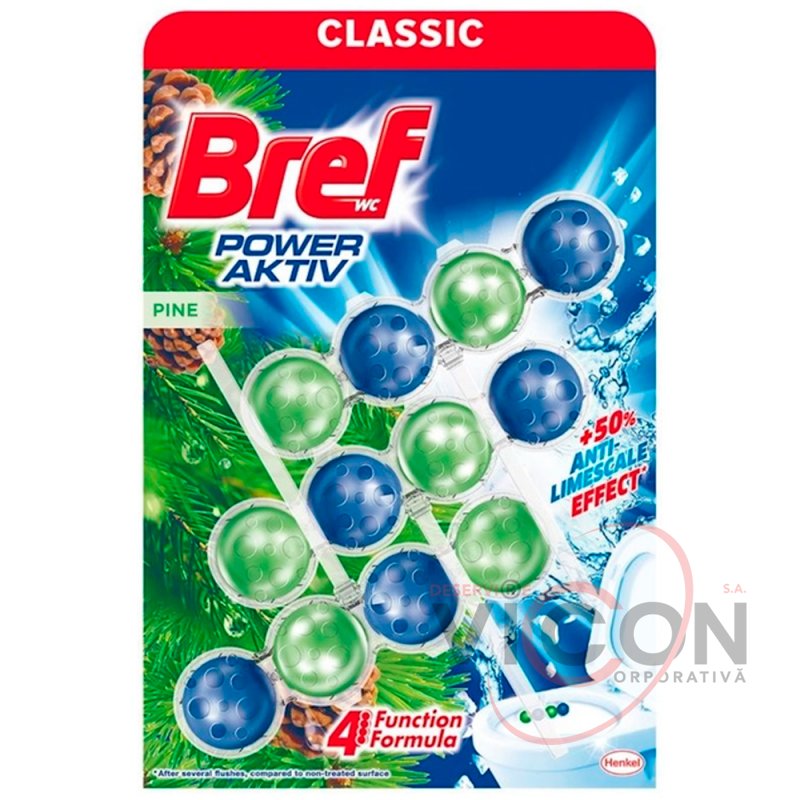 Odorizant și anti-calcar pentru toaletă Bref Power Aktiv. 3 x 50 g