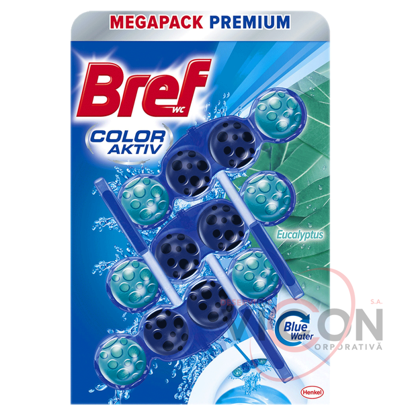 Odorizant și anti-calcar pentru toaletă Bref Power Aktiv. 3 x 50 g