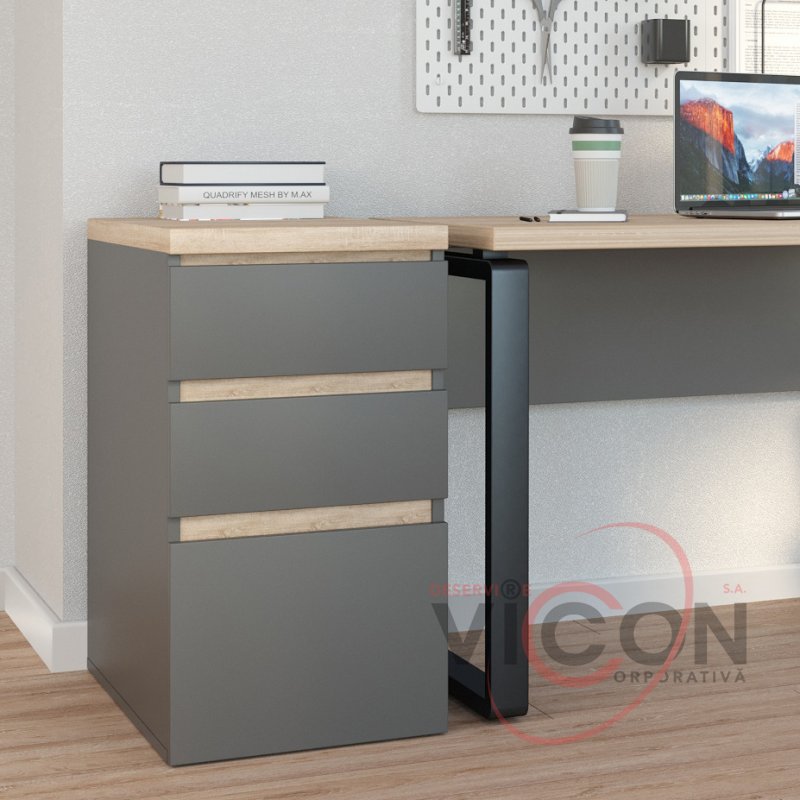 Тумба с ящиками Urban Box Sonoma/Anthracite
