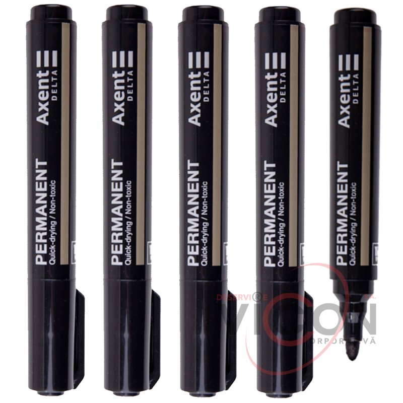 Маркер Axent Delta Permanent Standard D2604, 2 мм, чёрный