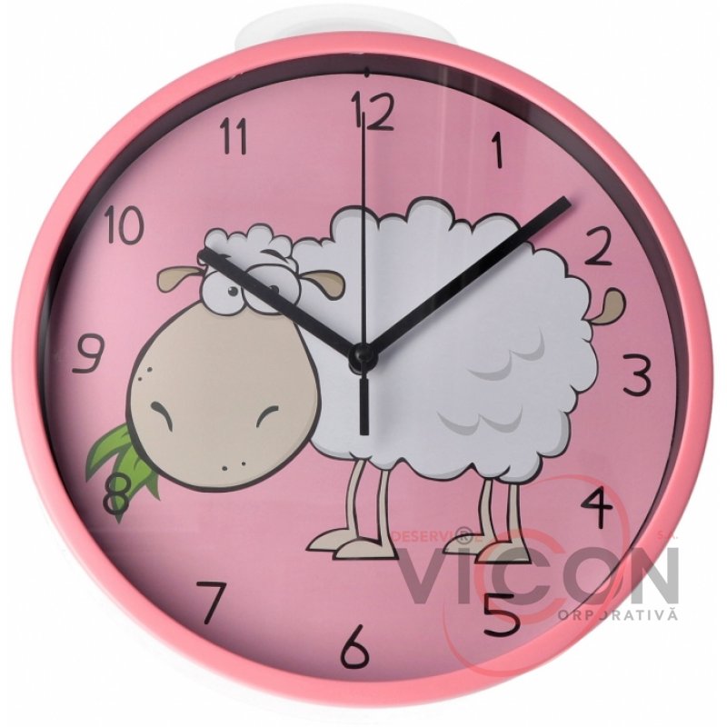   Часы настенные пластиковые Optima LITTLE LAMB, розовый